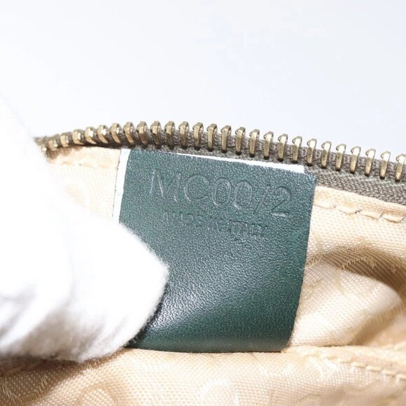 CELINE C Macadam Canvas Shoulder Bag Green Gold Auth - Picture 13 of 16